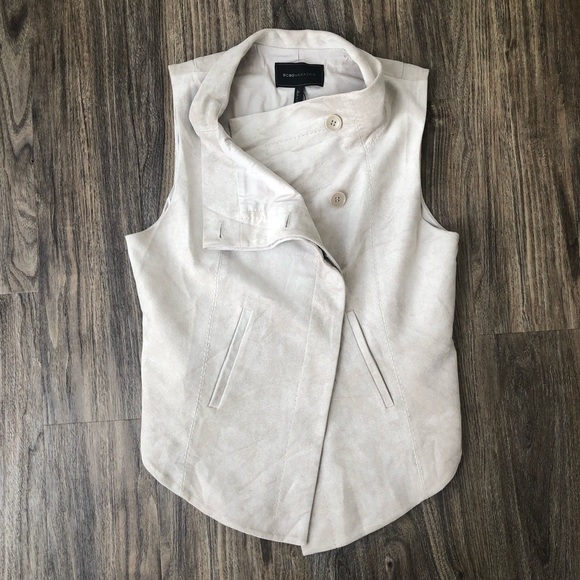 BCBGmaxazria faux suede vest light tan M - Picture 1 of 12